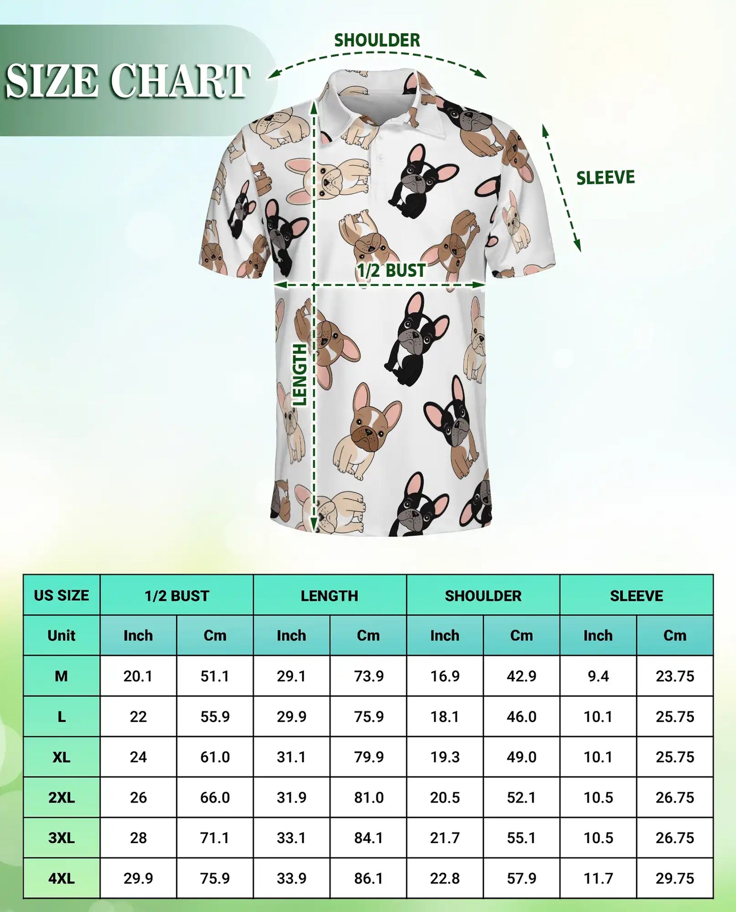Cute French Bulldog Pattern 3D Polo Shirt for Men – Cartoon Dog Lover Style | Netecom