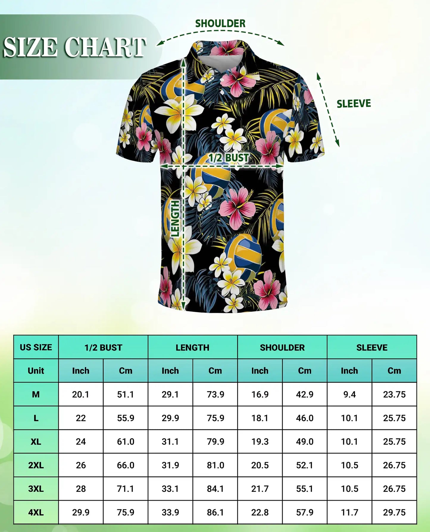 Tropical Volleyball 3D Polo Shirt for Men – Floral Beach Sports Style | Netecom