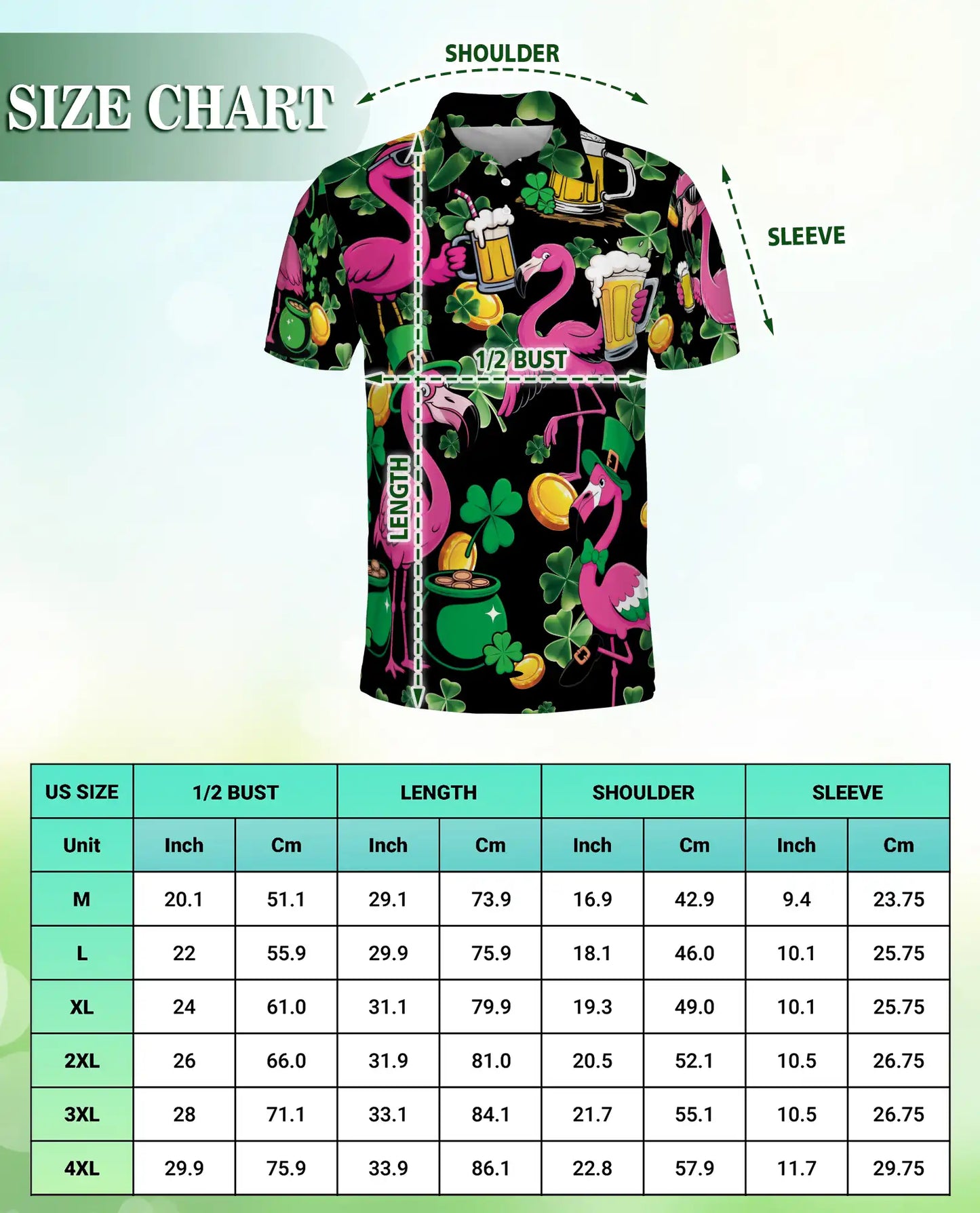 Funny Flamingo St Patrick 3D Polo Shirt for Men – Irish Beer Party Style | Netecom