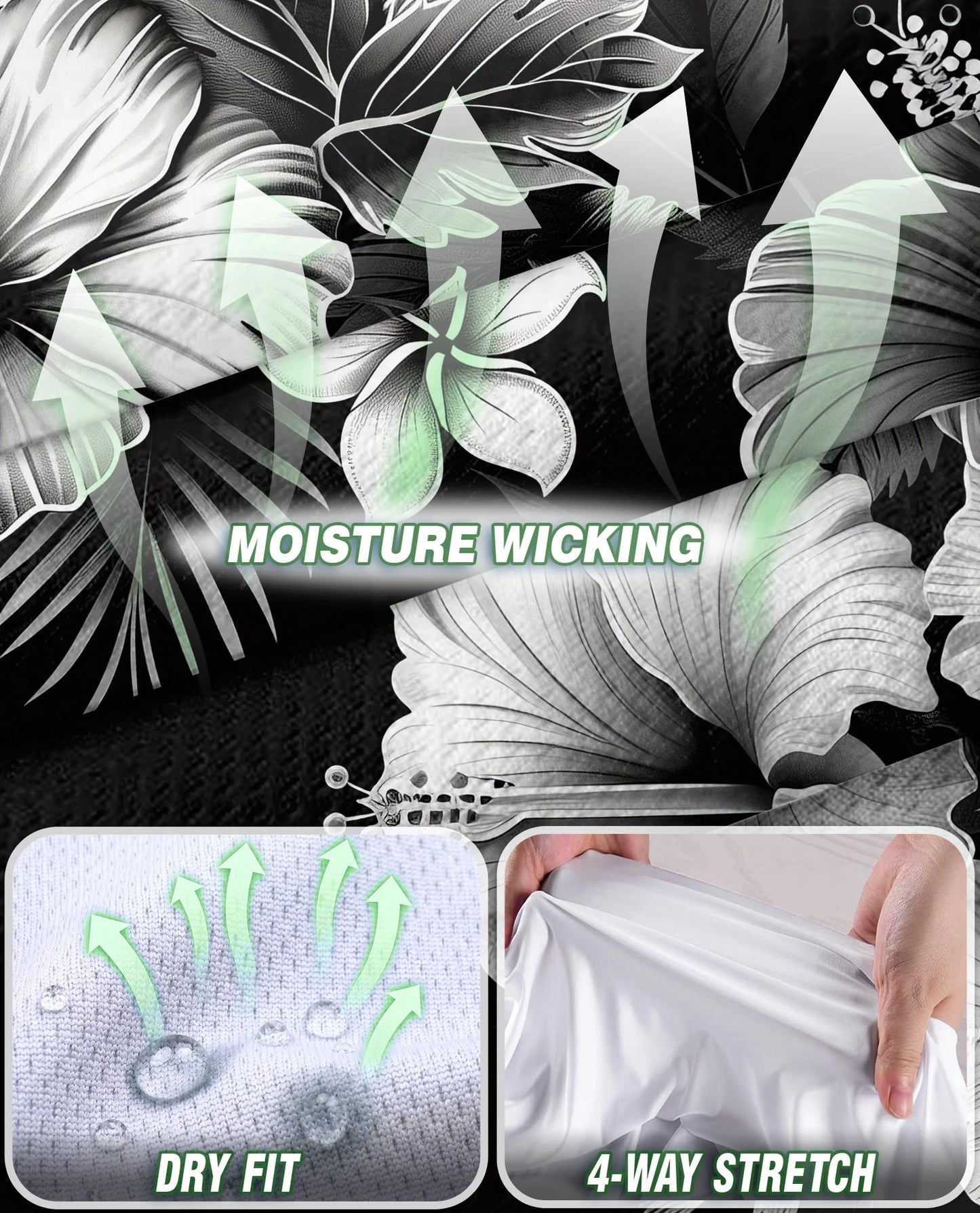 Black And White Hibiscus Sleeveless Polo Shirt for Women – Tropical Floral Style | Netecom