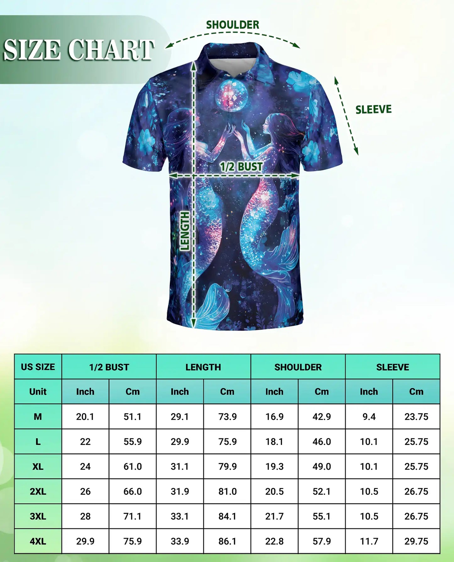 Galaxy Mermaid Polo Shirt – Cosmic Ocean Style | Netecom