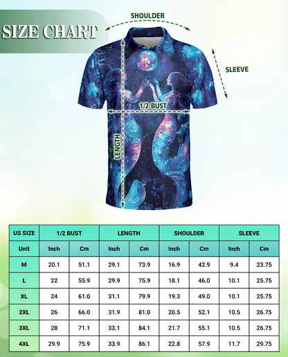 Galaxy Mermaid Polo Shirt – Cosmic Ocean Style | Netecom