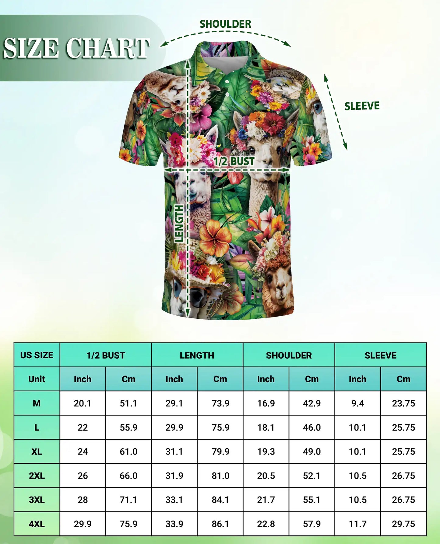 Alpaca Tropical Polo Shirt – Floral Jungle Print | Netecom