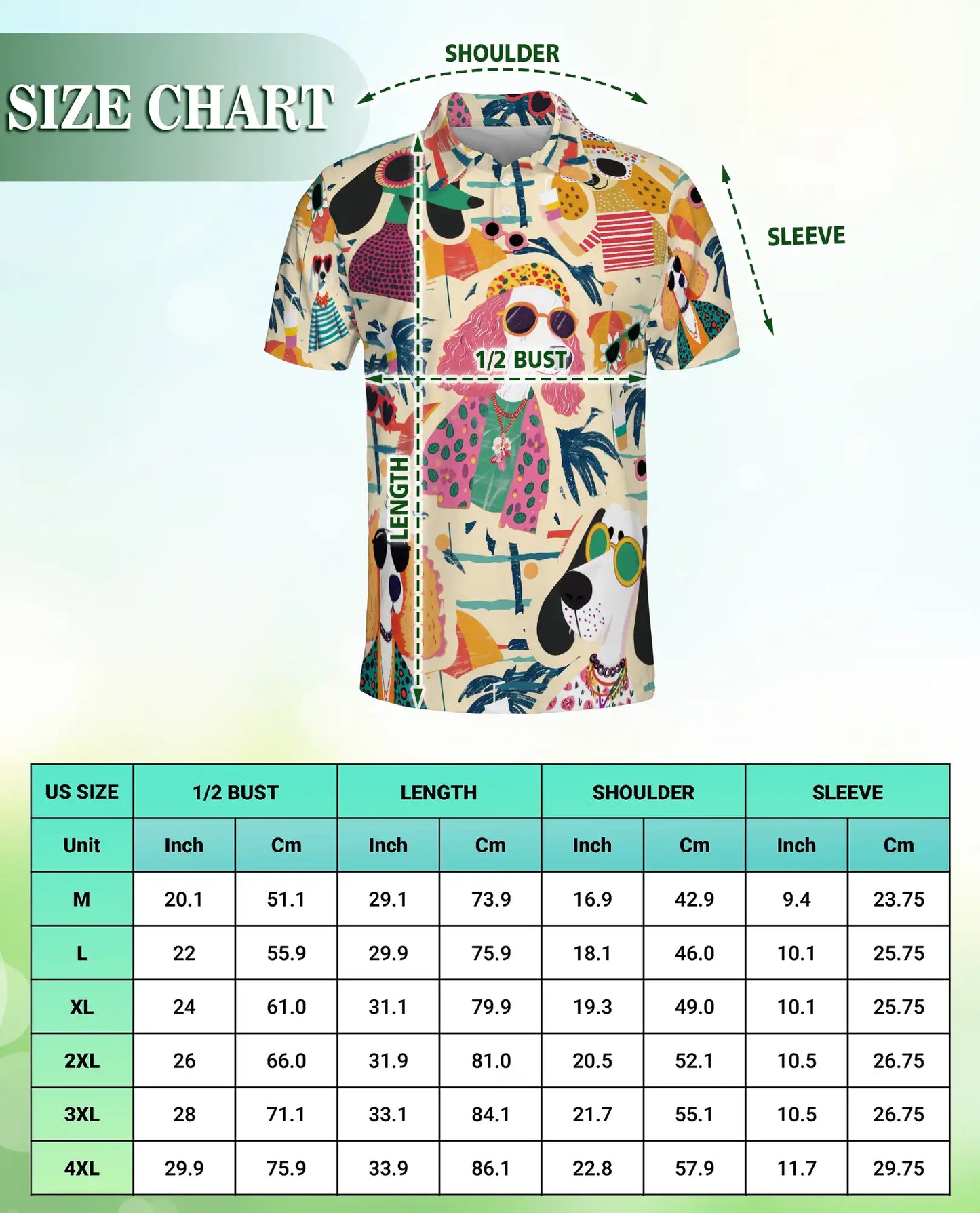 Retro Summer Stylish Dogs Beach Party Polo Shirt for Men | Netecom