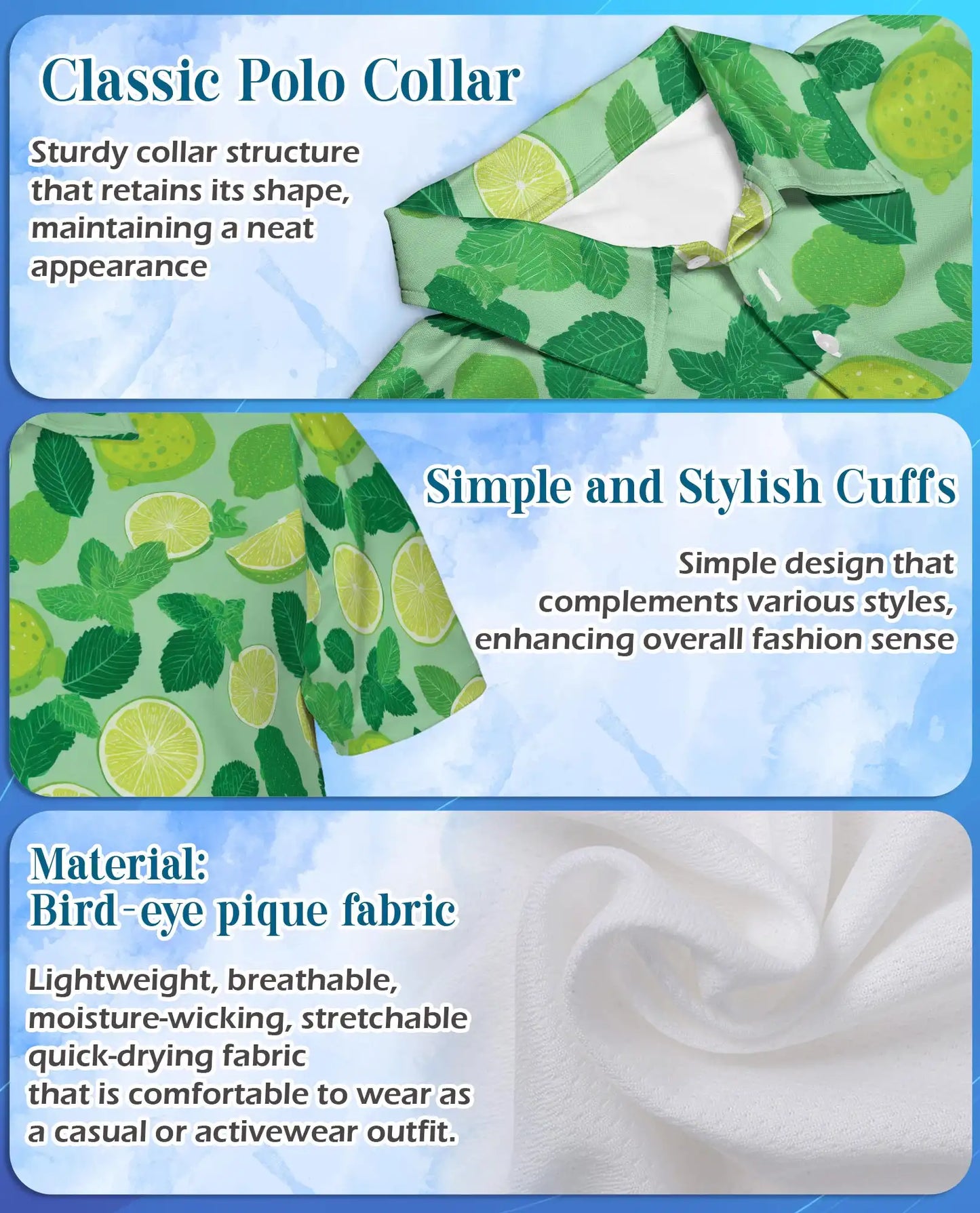 Lime Mint Polo Shirt - Fresh Citrus Summer Style | Netecom