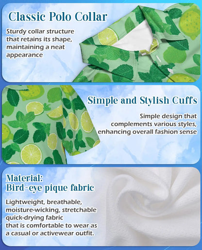 Lime Mint Polo Shirt - Fresh Citrus Summer Style | Netecom