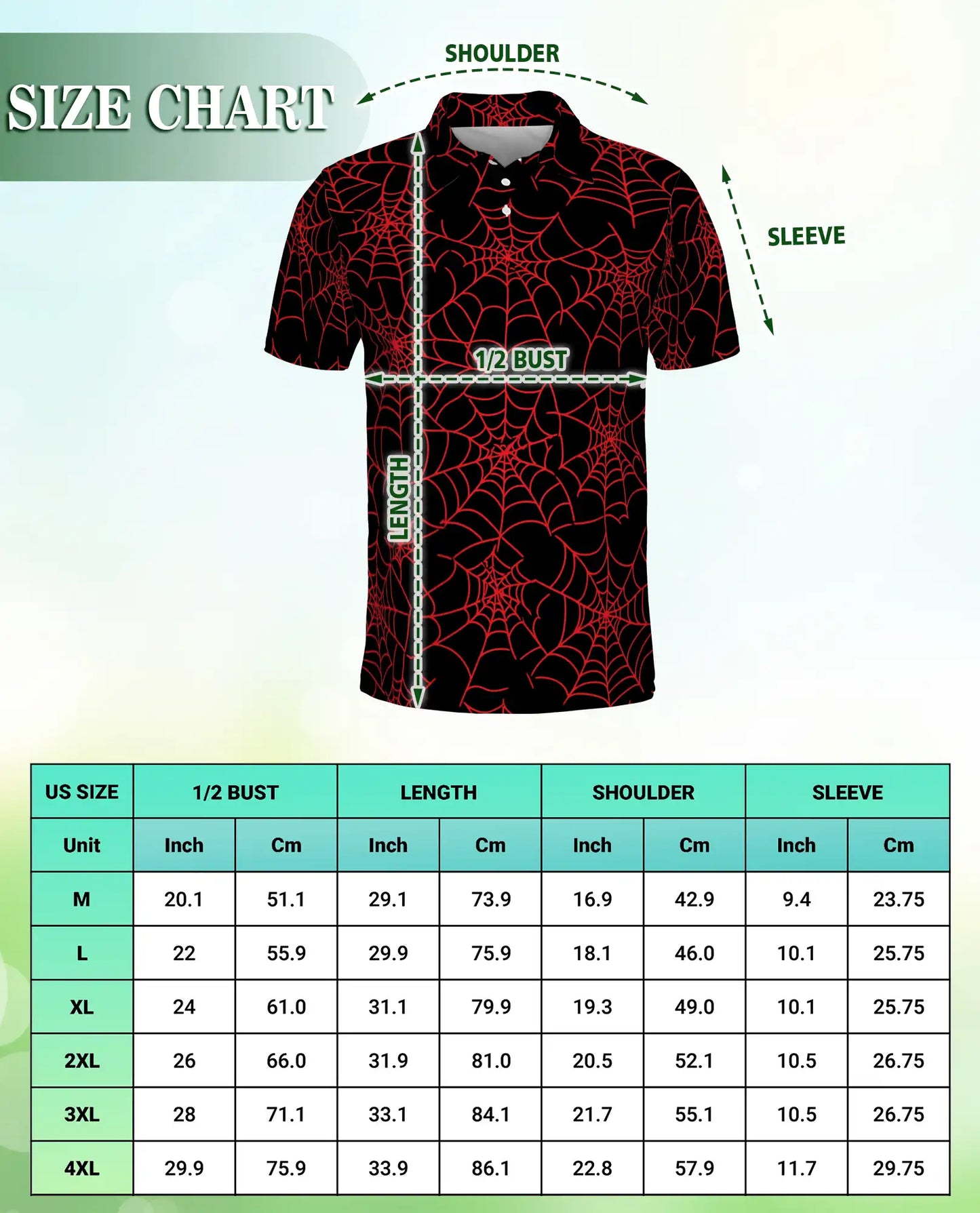 Spider Web Polo Shirt – Gothic Halloween Print | Netecom
