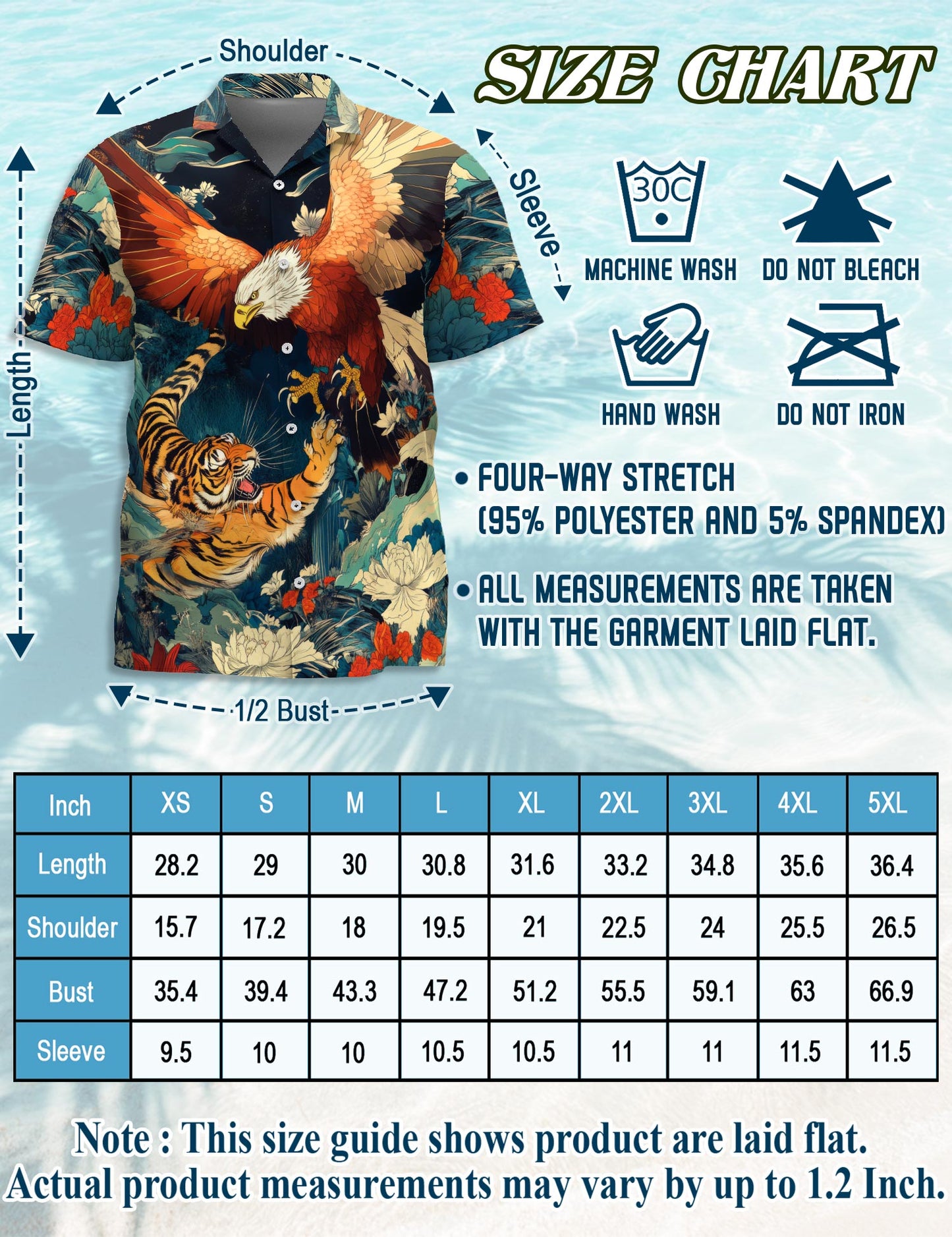 Netecom Eagle and Tiger Battle Hawaiian Shirt for Men Women, Wild Animal Button Down Summer Beach Short Sleeve Shirts