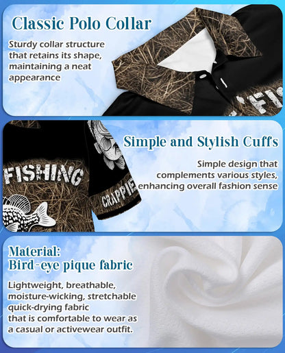 Crappie Fishing Polo Shirt - Lake Cabin Angler Style | Netecom
