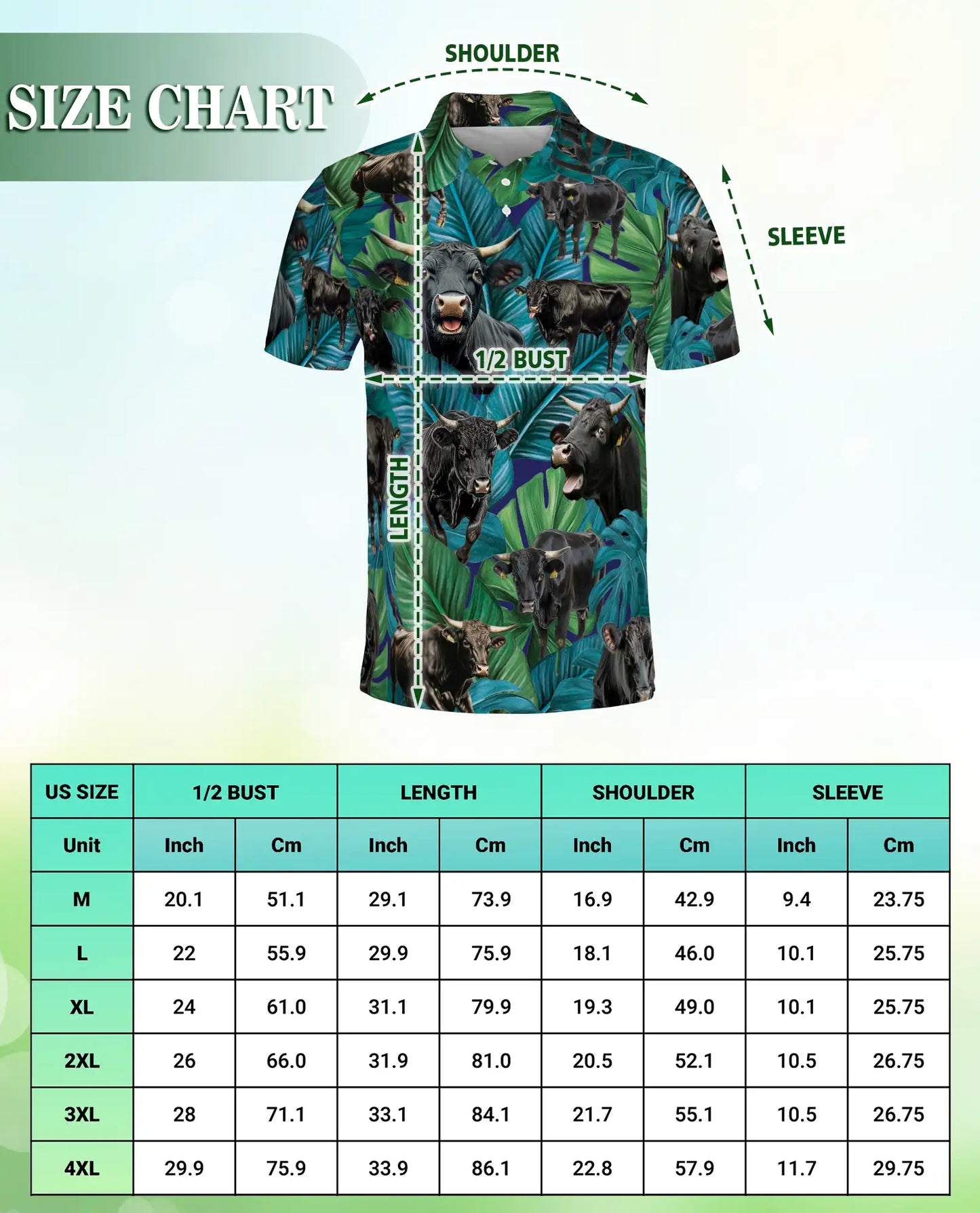 Tropical Black Bull Polo Shirt - Ranch Cattle Island Style | Netecom
