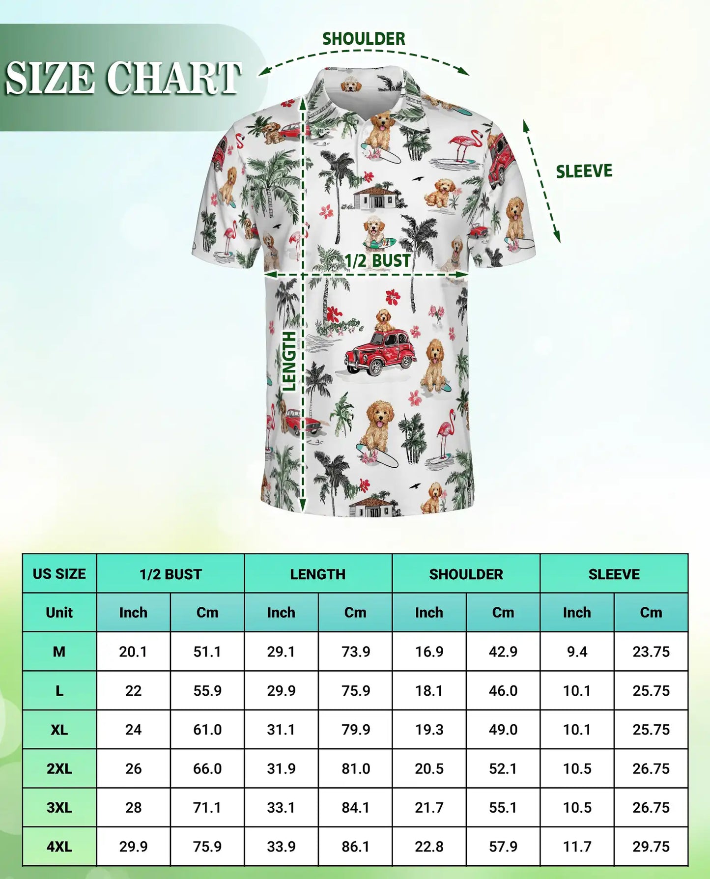Tropical Puppy Beach 3D Polo Shirt for Men – Cute Summer Dog Island Style | Netecom