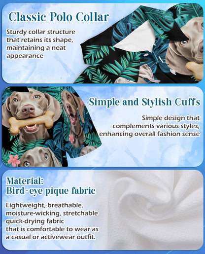 Weimaraner Tropical Pattern Polo Shirt for Men – Dog Lover Style | Netecom