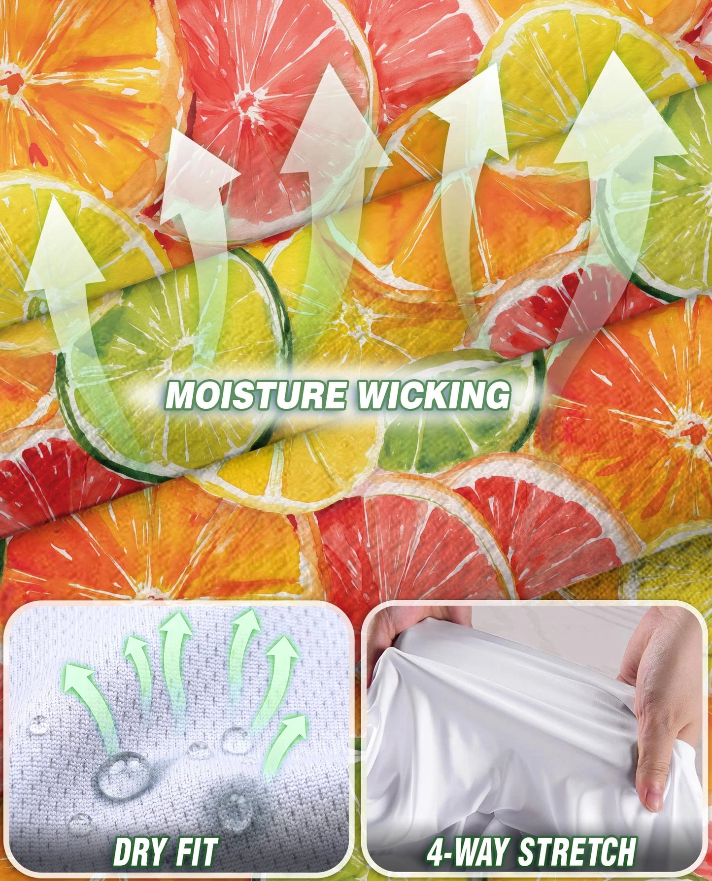 Citrus Fruits Pattern Sleeveless Polo Shirt for Women – Fresh Summer Style | Netecom