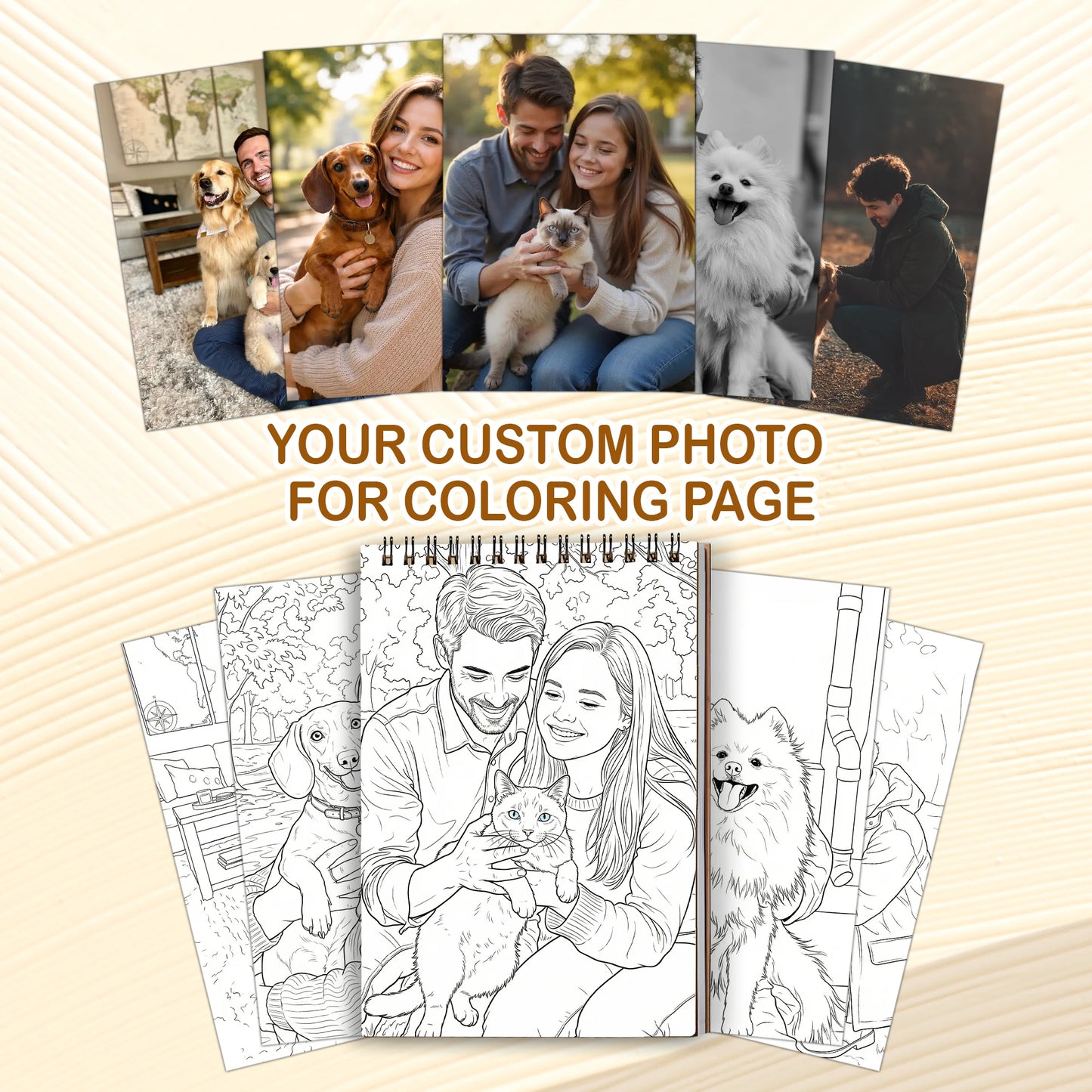 Custom Pet Owner Coloring Book, Turn Your Photos Into Memories