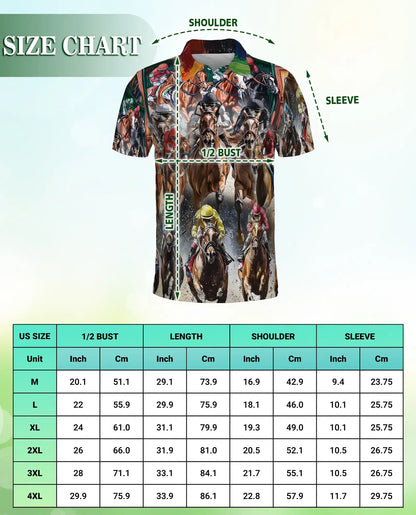 Horse Racing Polo Shirt – Derby Jockey Print | Netecom