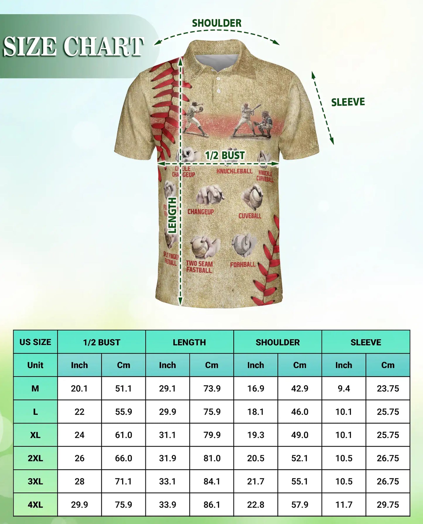 Baseball Pitch Types Polo Shirt – Vintage Style | Netecom