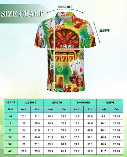 Casino Polo Shirt – Lucky Jackpot Gaming Print | Netecom