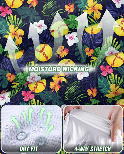 Softball Simple Floral Sleeveless Polo Shirt for Women – Sporty Flower Style | Netecom