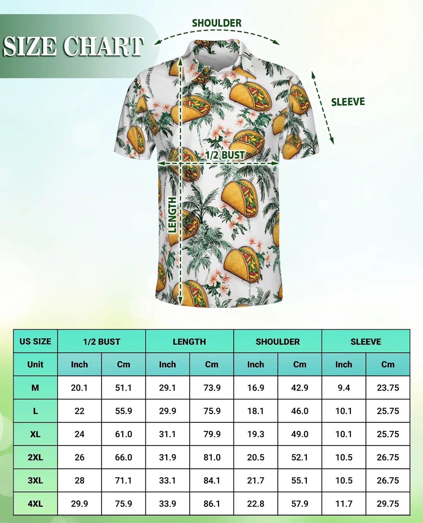 Funny Taco Tropical 3D Polo Shirt for Men – Hawaiian Food Lover Style | Netecom