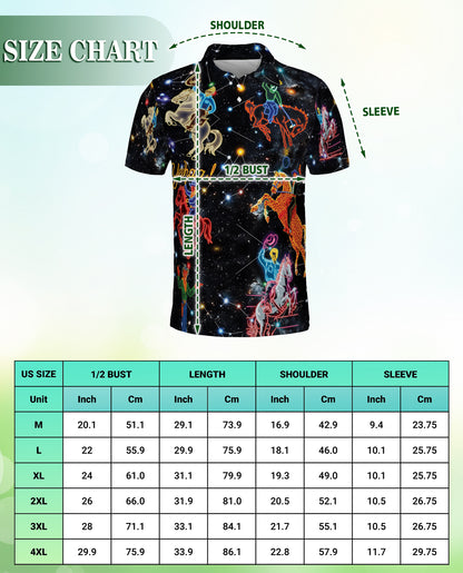 Cosmic Cowboy Polo Shirt – Neon Rodeo Galaxy Print | Netecom