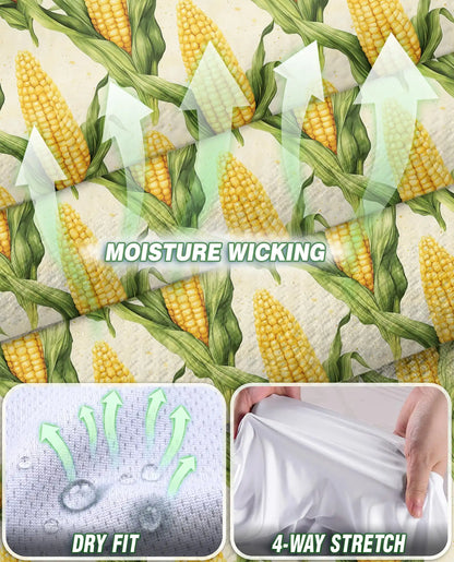 Sweet Corn Pattern Sleeveless Polo Shirt for Women – Cute Food Lover Style | Netecom