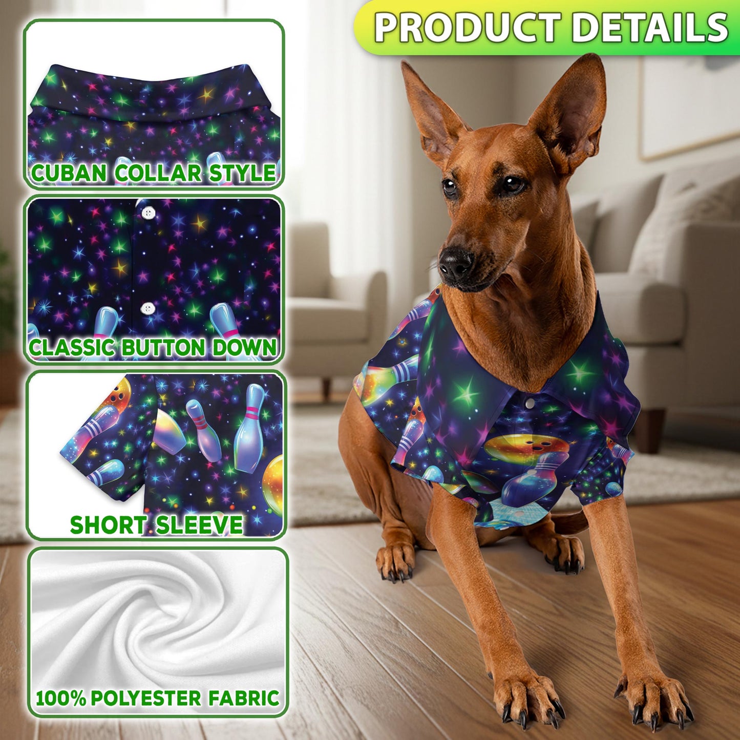 Unique Beach Bowling Hawaii Dog and Owner Matching Button Shirts
