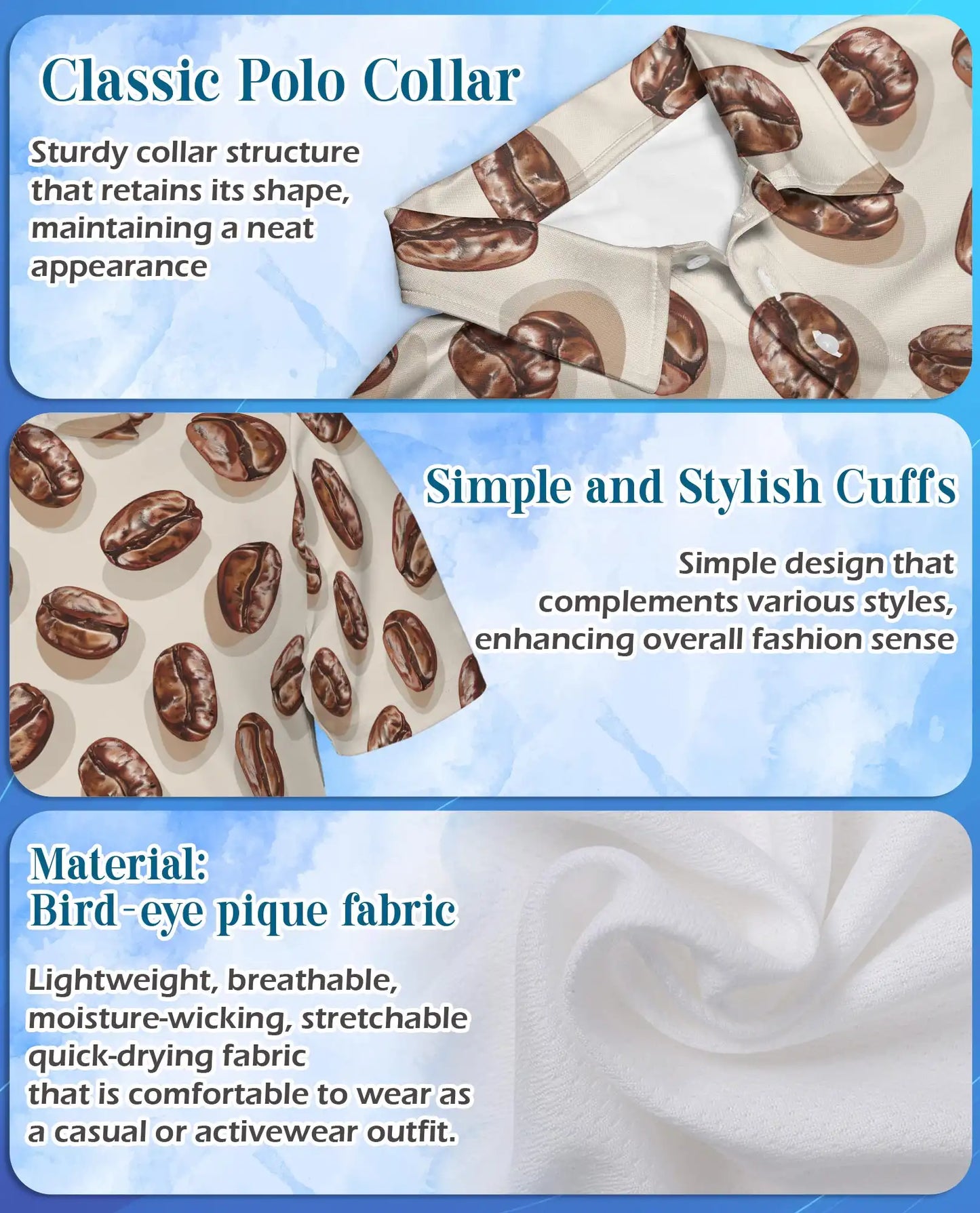 Coffee Bean Polo Shirt for Men – Casual Cafe Style | Netecom