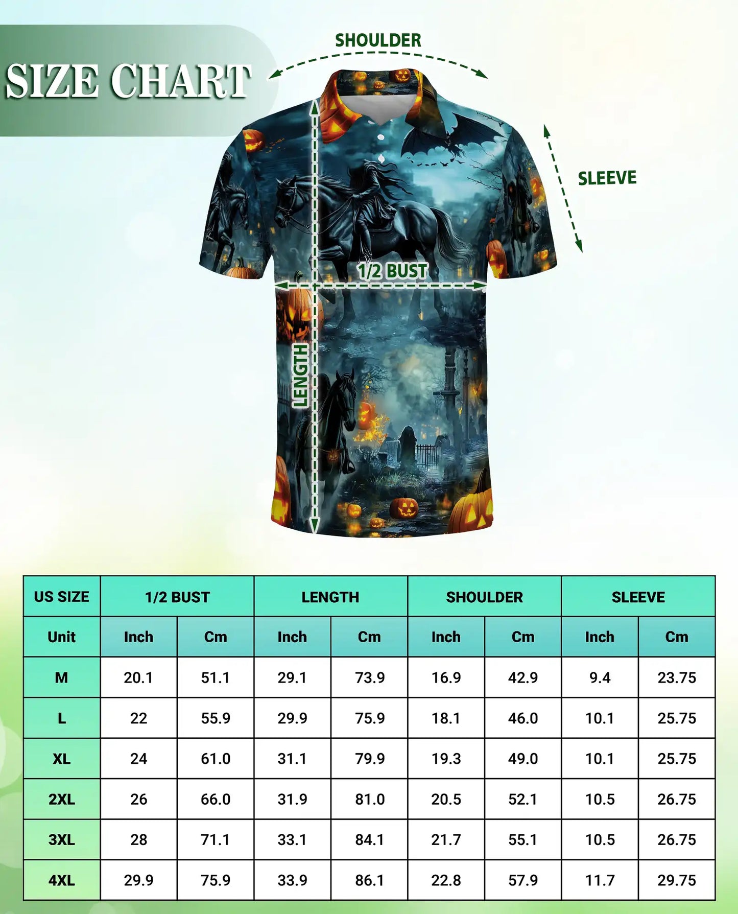 Halloween Dark Rider Horse Polo Shirt | Netecom