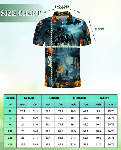 Halloween Dark Rider Horse Polo Shirt | Netecom