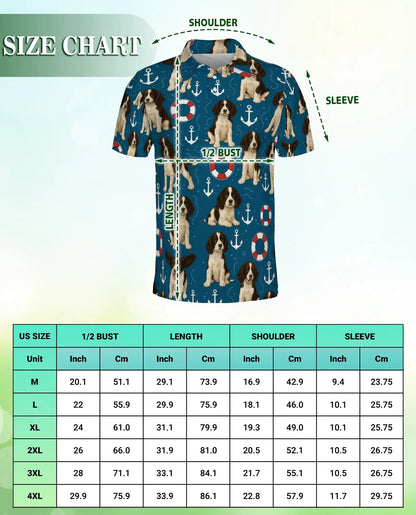Springer Spaniel Nautical Polo Shirt – Coastal Dog Print | Netecom