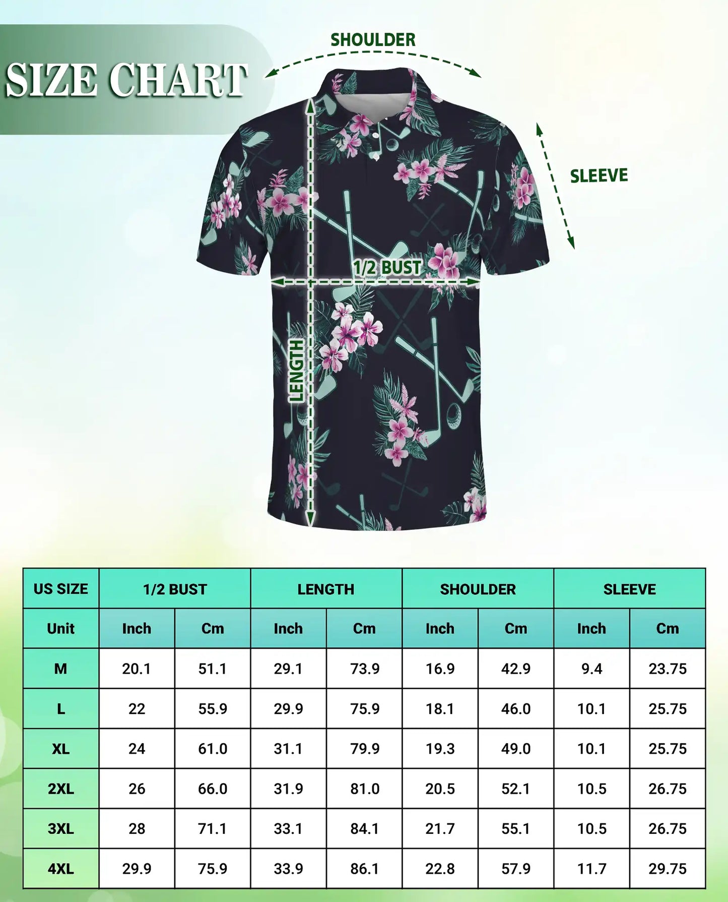 Golf Tropical Polo Shirt – Floral Fairway Print | Netecom