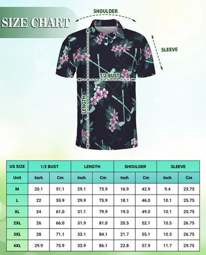 Golf Tropical Polo Shirt – Floral Fairway Print | Netecom