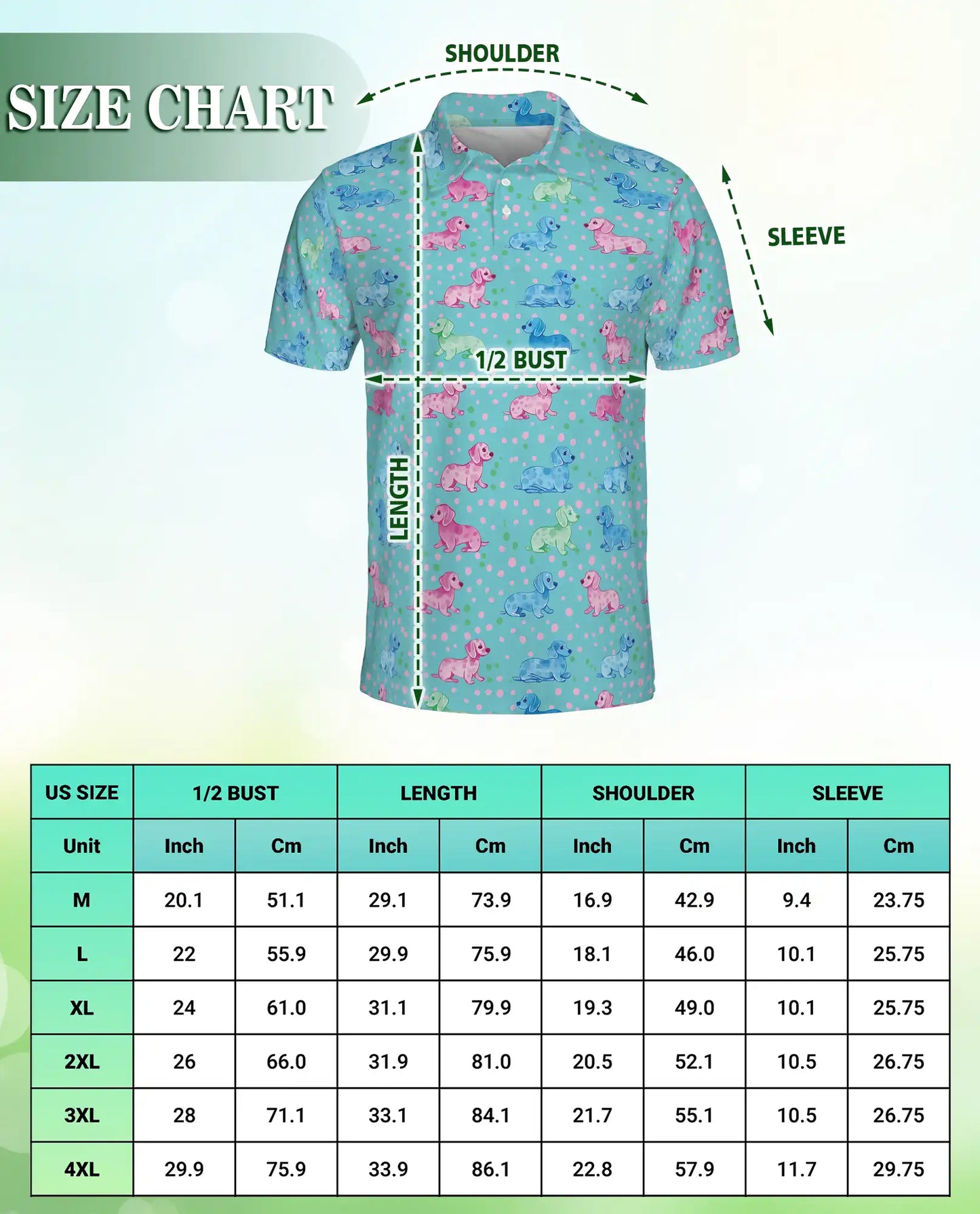 Cute Dachshund Polka Dot Polo Shirt | Netecom
