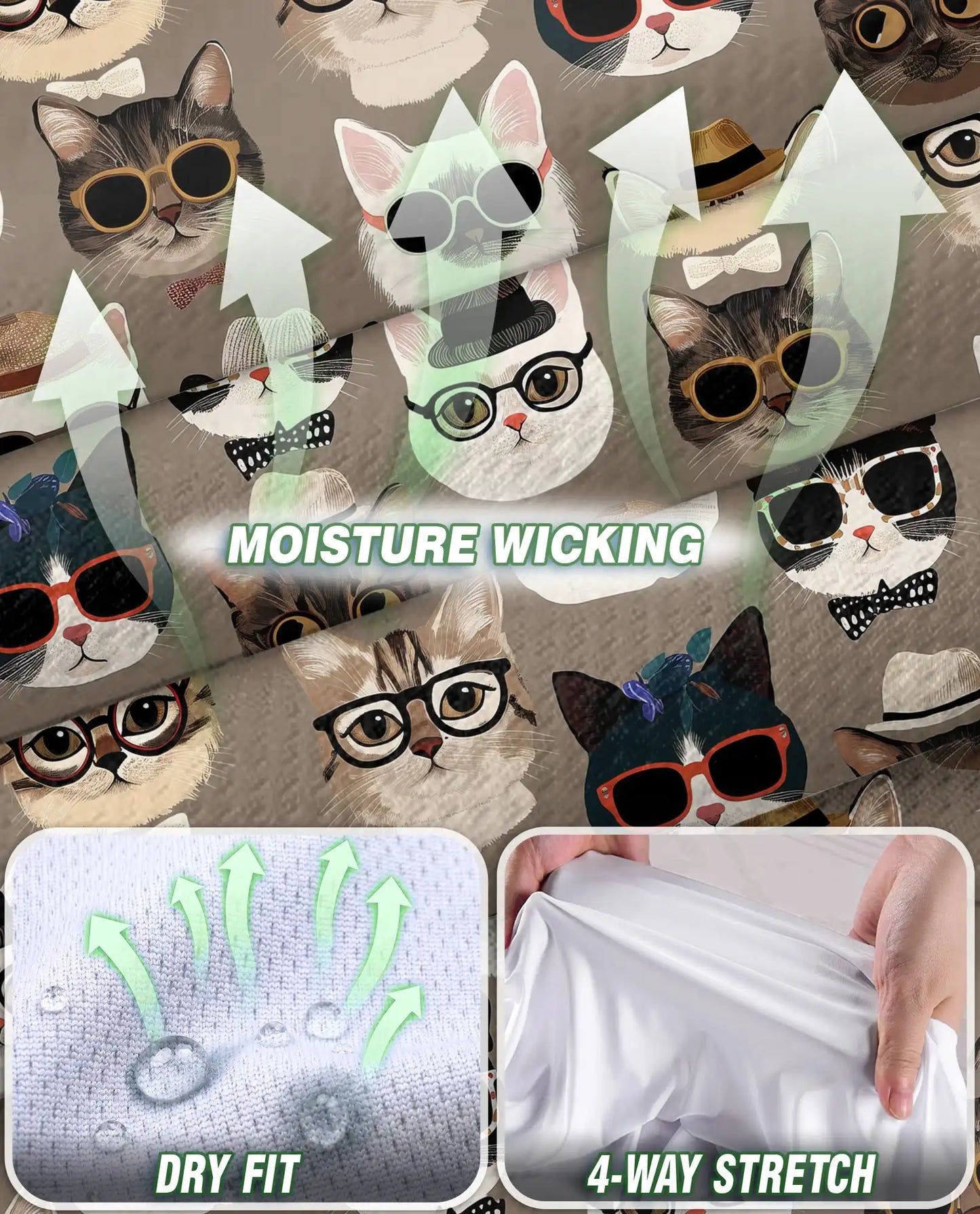 Cool Cats Print Sleeveless Polo Shirt for Women – Stylish Cat Lover Style | Netecom