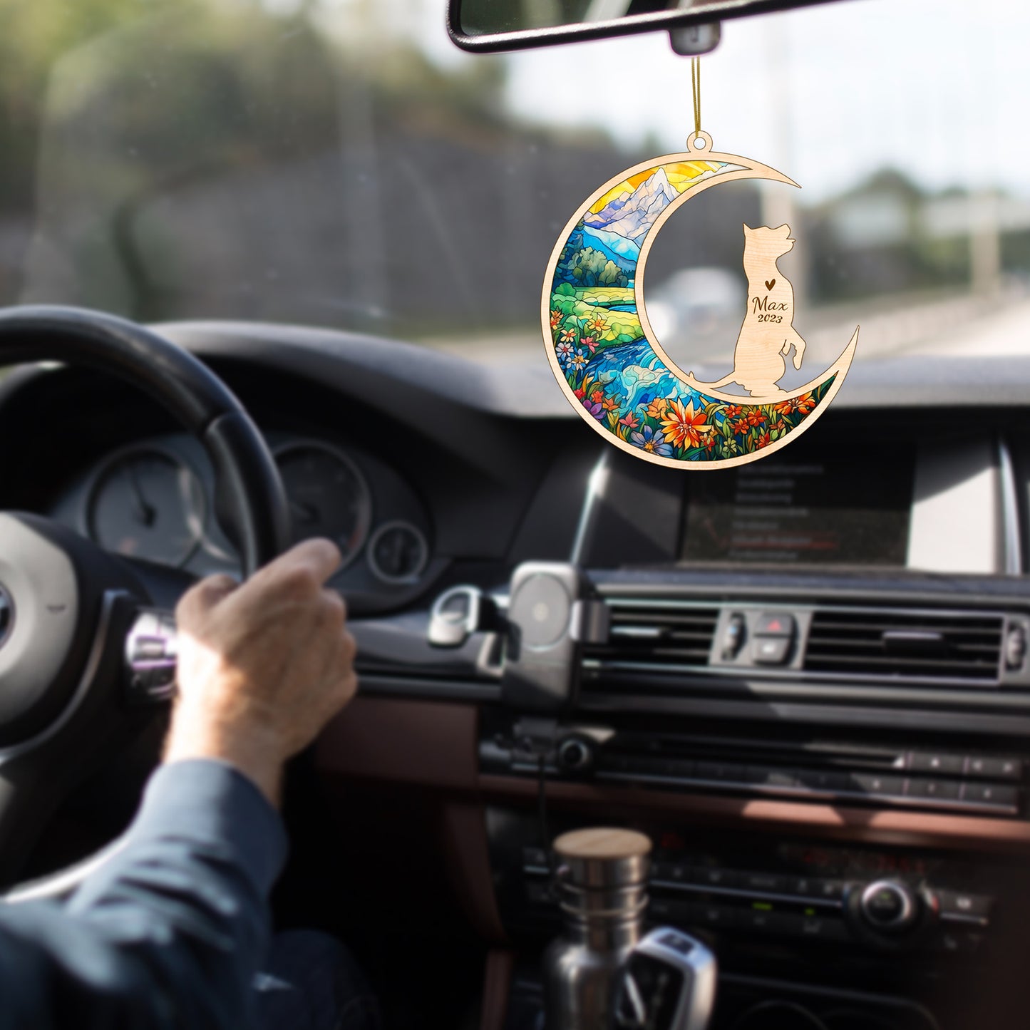 Netecom American Staffordshire Terrier Dog Memorial Suncatcher Personalized Dog Christmas Ornament, Bereavement Gifts for Loss of Pet, Dog Grief Gift, Dog Death Sympathy Gift Pet Loss Sun Catchers