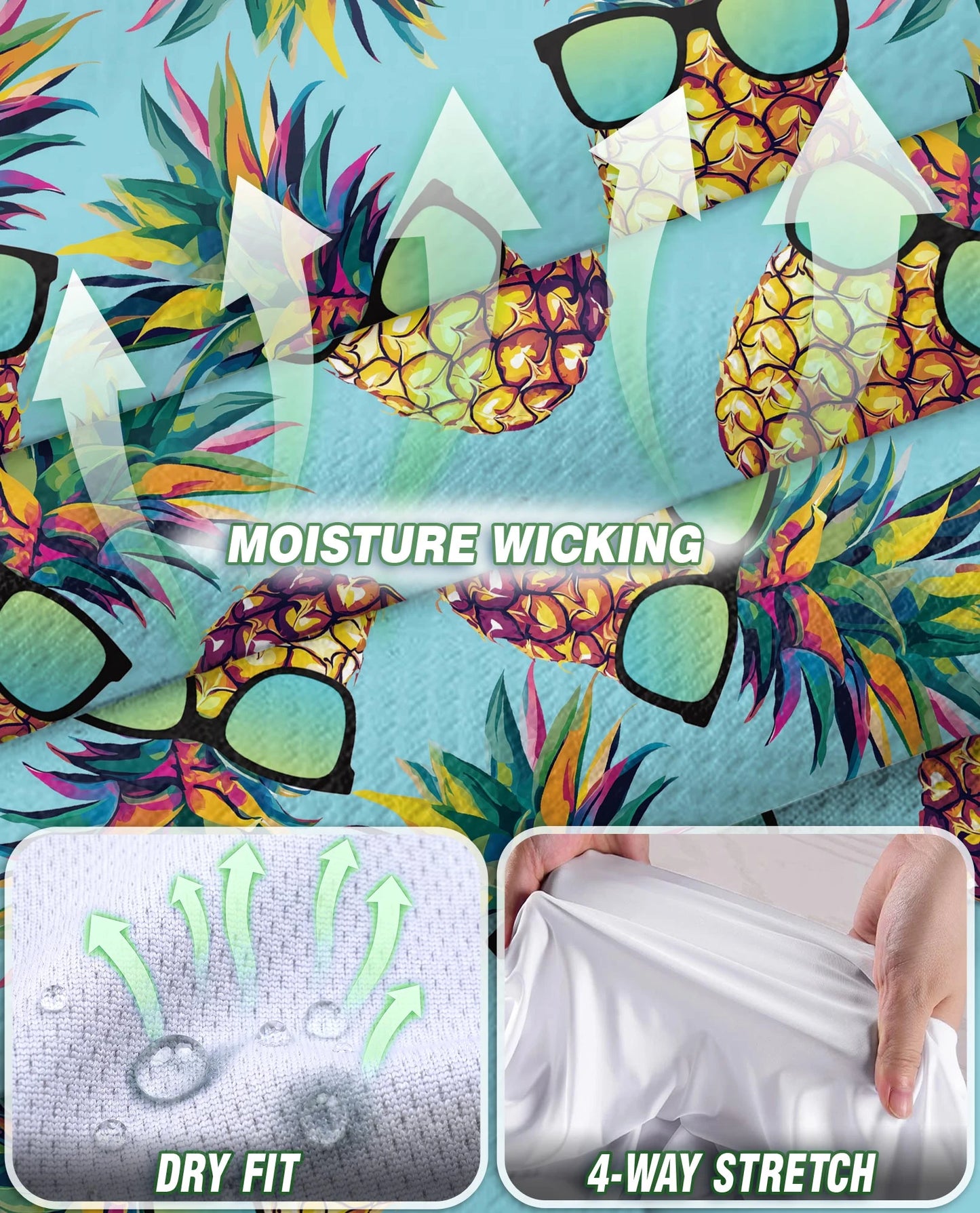 Pineapple Wearing Sunglasses Tropical Sleeveless Polo Shirt for Women | Netecom