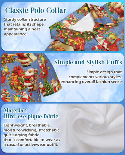 Santa Christmas Polo Shirt – Holiday Gift Print | Netecom