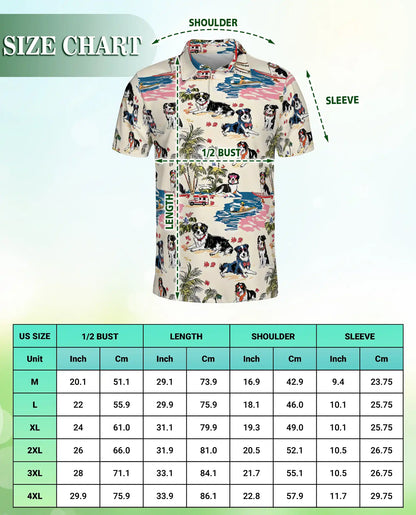 Australian Shepherd Dog Polo Shirt – Tropical Beach Print | Netecom