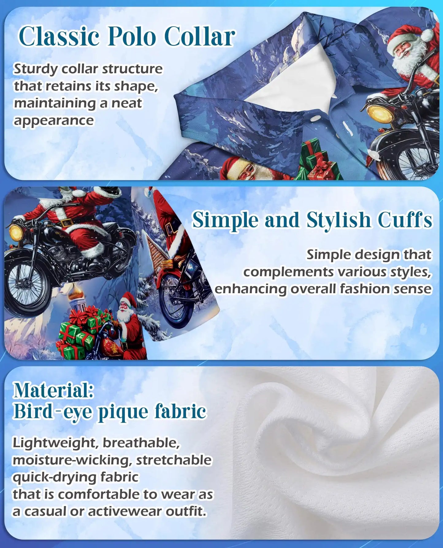 Driving with Santa Claus Polo Shirt for Men – Christmas Holiday Fun | Netecom