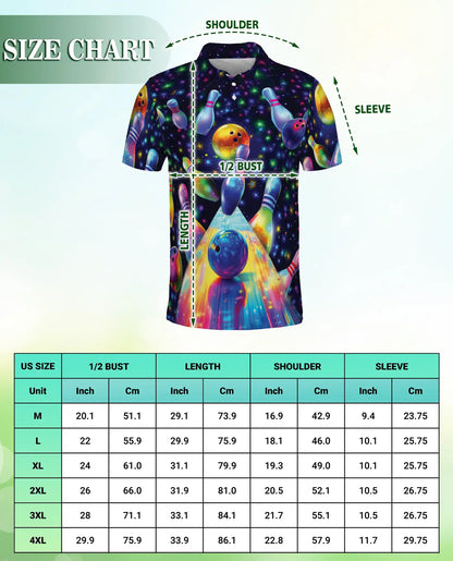 Galaxy Bowling 3D Polo Shirt for Men | Netecom