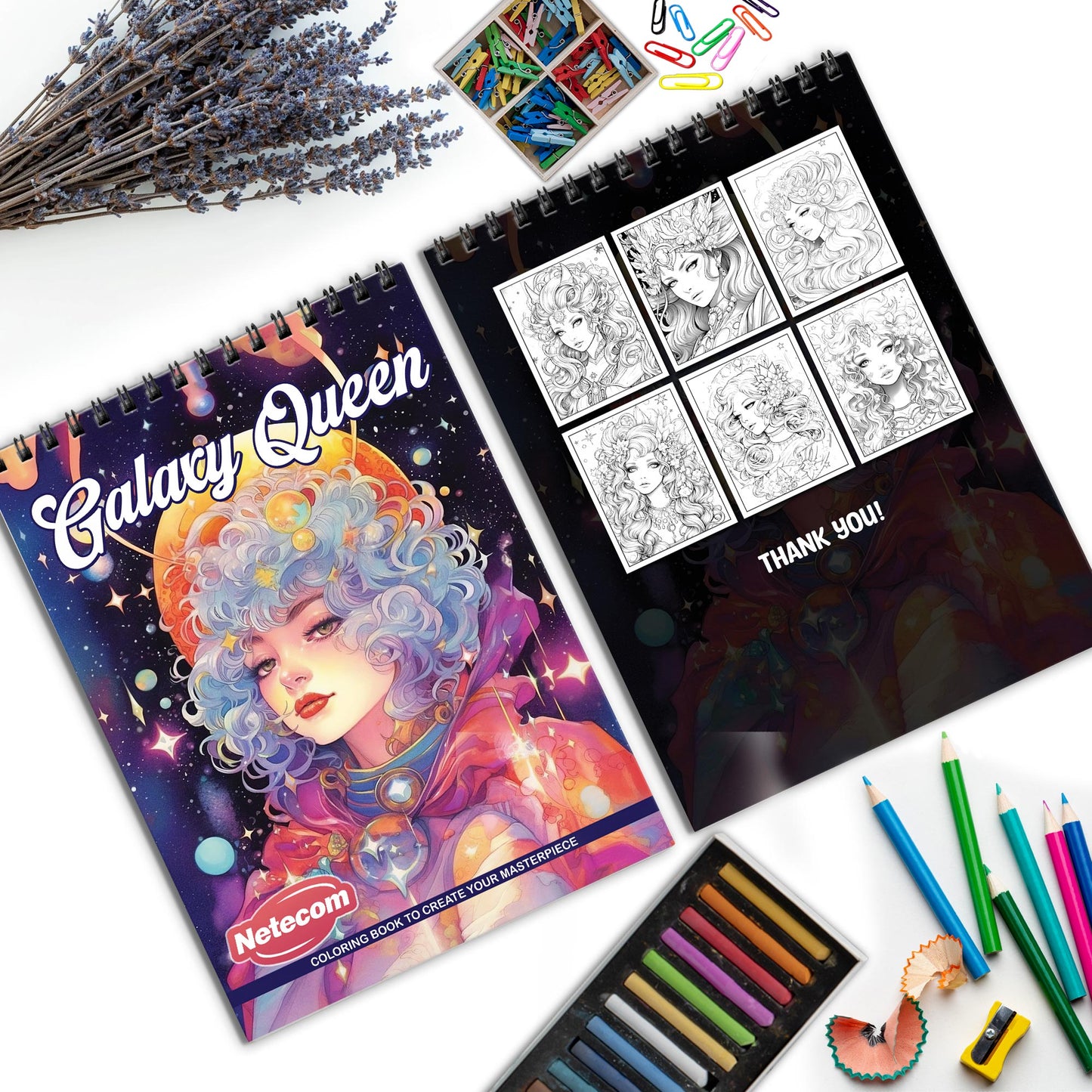 Galaxy Queen Spiral Bound Coloring Book, Cosmic Galaxy Queen Scenes for a Stellar and Majestic Art Adventure, Great for Fans of Space and Fantasy