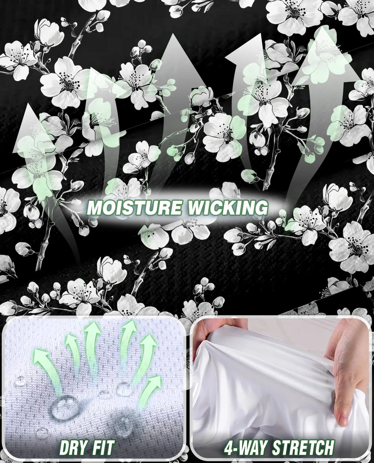Monochrome Floral Sleeveless Polo Shirt for Women | Netecom