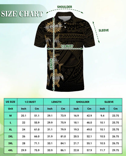Polynesian Sea Turtle 3D Polo Shirt for Men – Tribal Ocean Style | Netecom