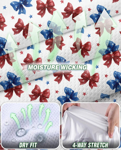Patriotic Bow Print Sleeveless Polo Shirt for Women | Netecom