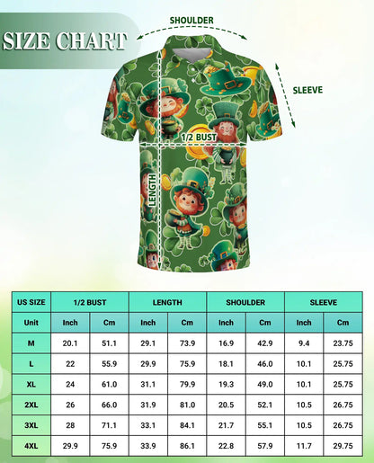 St. Patrick's Day Polo Shirt – Lucky Leprechaun Print | Netecom