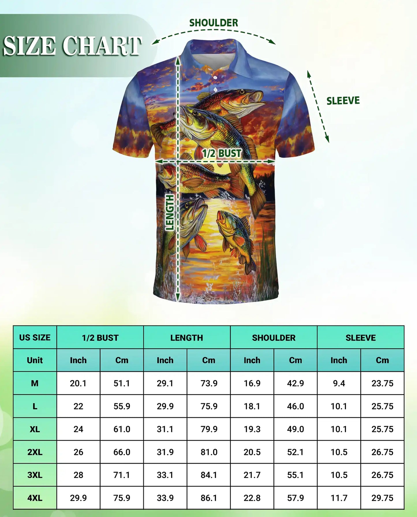 Bass Fishing Polo Shirt – Sunset Lake Print | Netecom