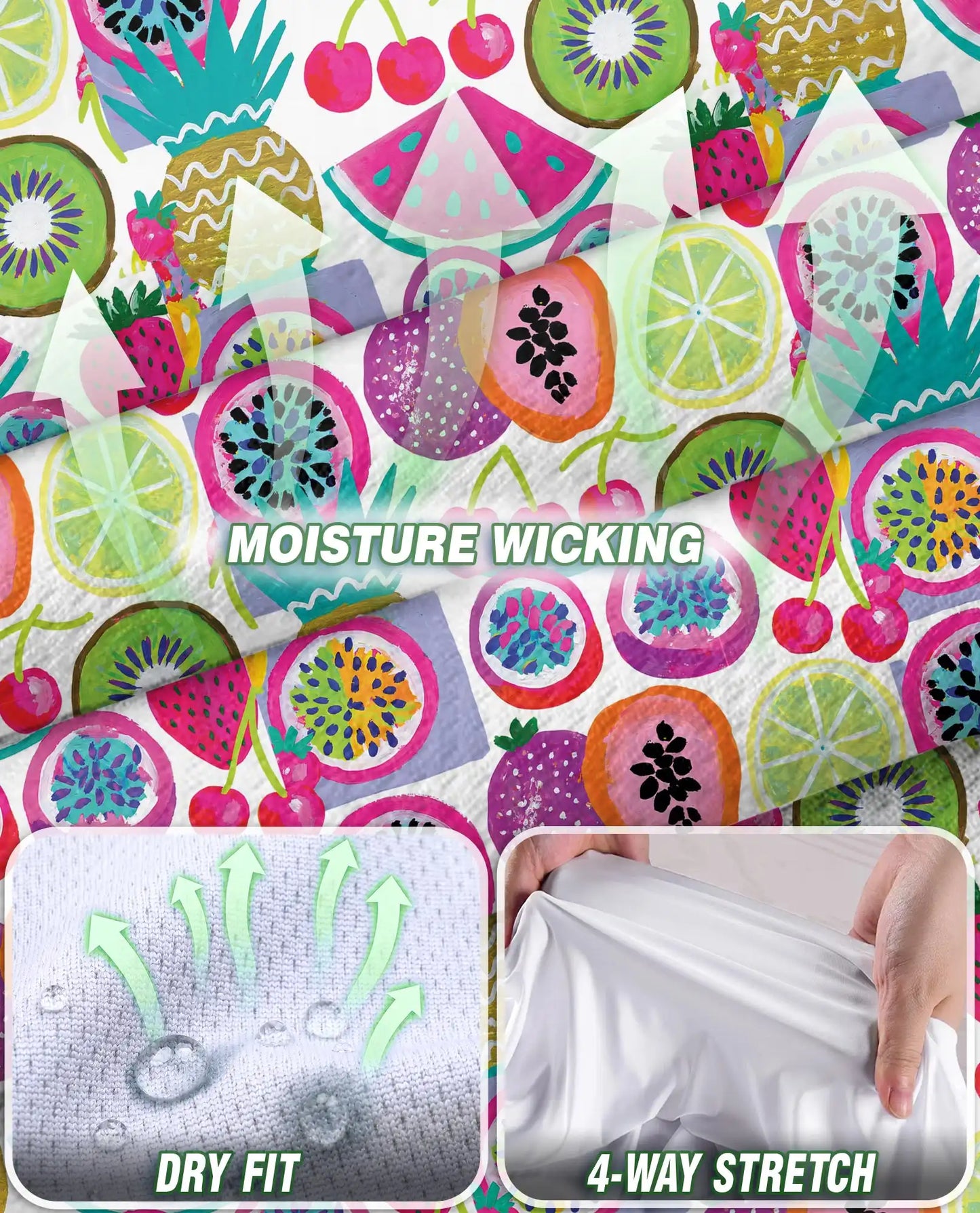 Mixed Fruit Print Sleeveless Polo Shirt for Women | Netecom