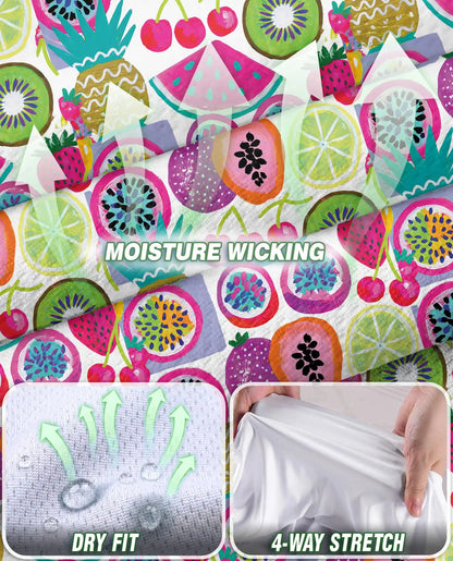 Mixed Fruit Print Sleeveless Polo Shirt for Women | Netecom