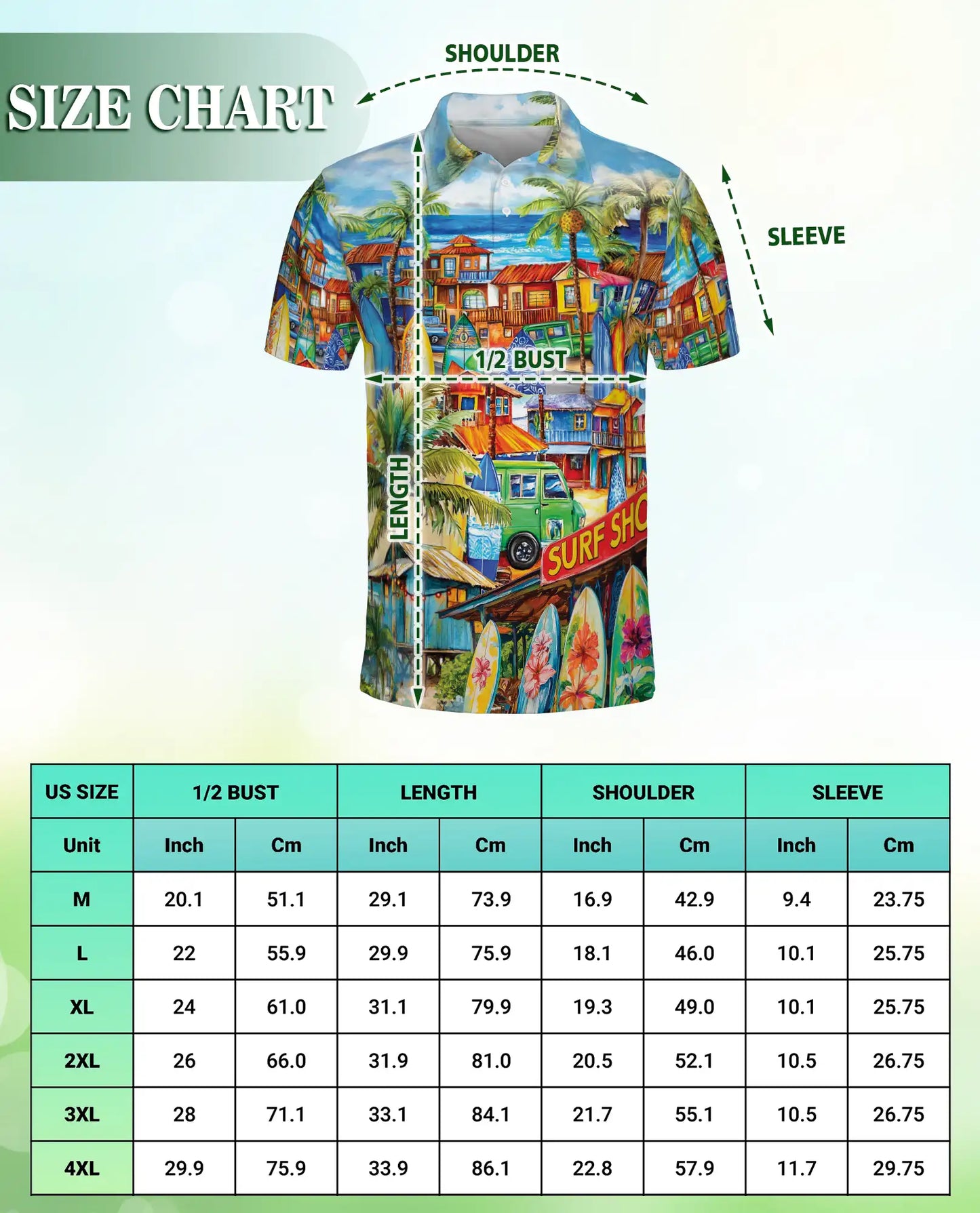 Tropical Surf Town 3D Polo Shirt for Men – Colorful Beach Vacation Style | Netecom