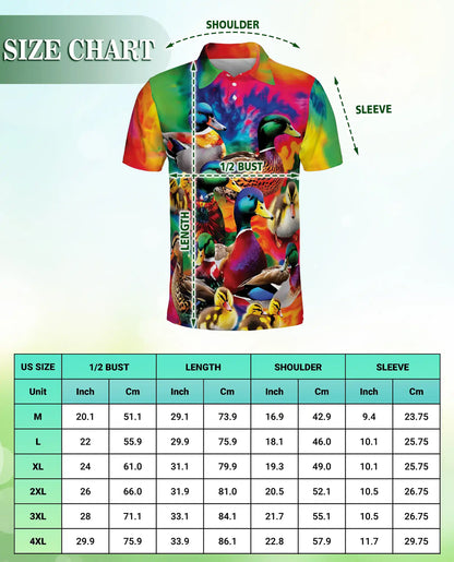 Mallard Duck Polo Shirt for Men- Colorful Duck Hunting Shirt | Netecom